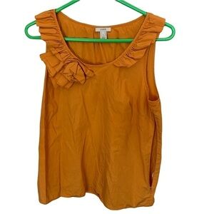 J. Crew Sleeveless Women’s Ruffle Top Side Zip Cutout Size 6